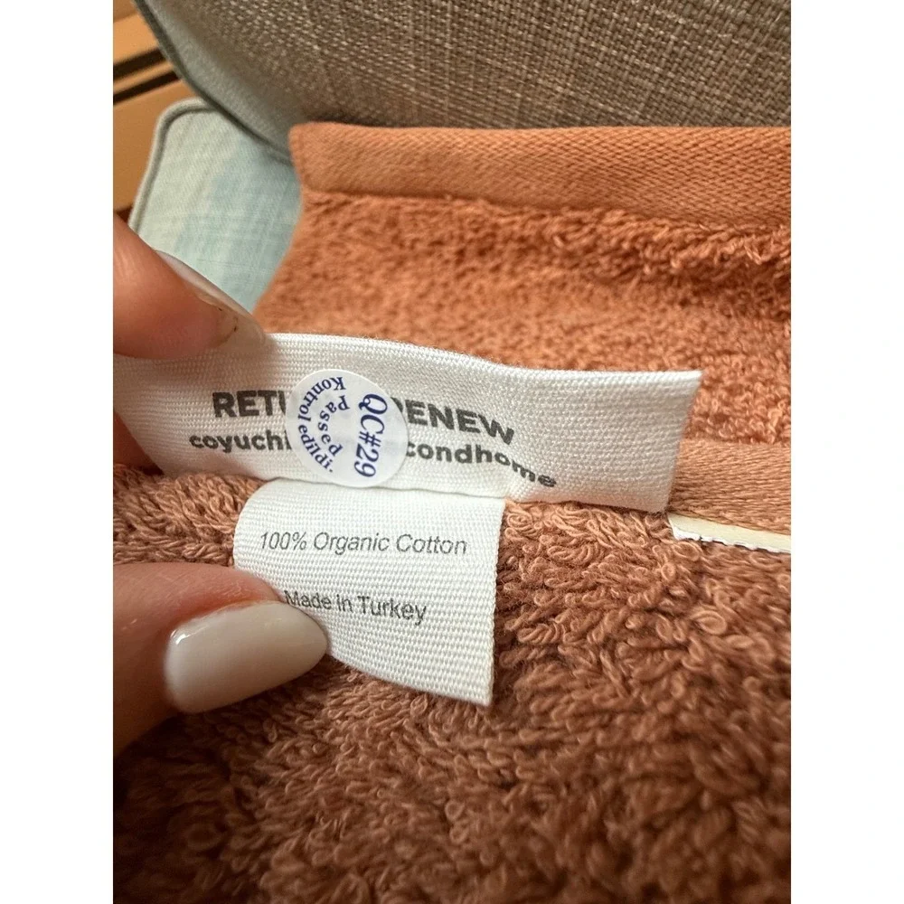 Coyuchi Organic Cotton Bath Sheet Terracotta Rust Made in Turkey